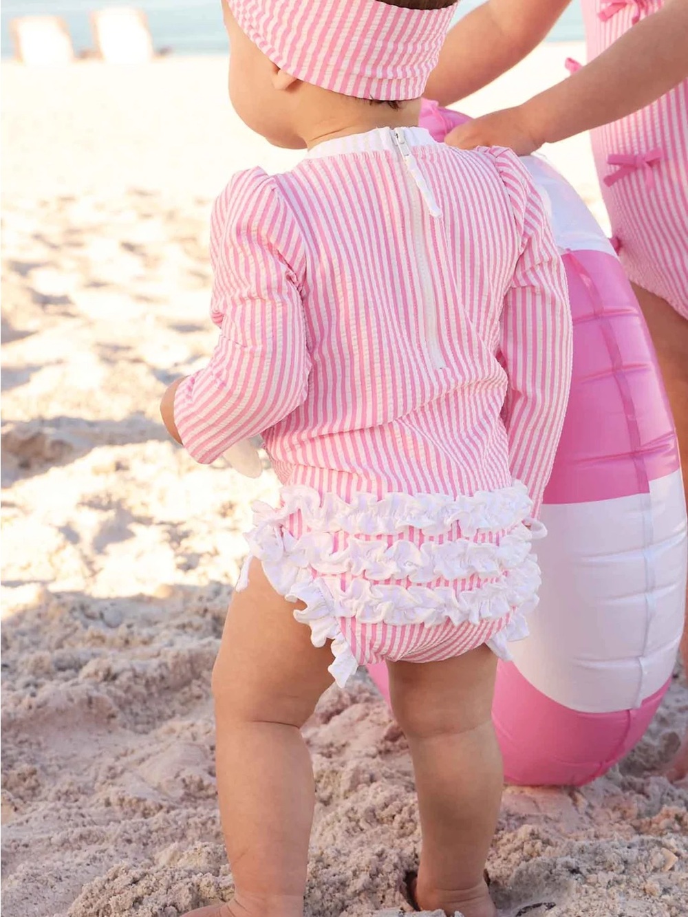 Caden Lane | Long Sleeve Rash Guard With Ruffle Bottom - Picture 2 of 2